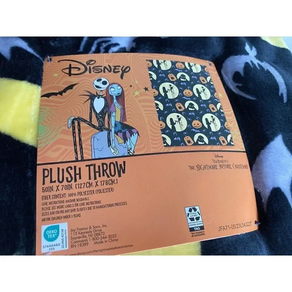 Nightmare Before‎ Christmas Plush Throw Blanket 50X70” Jack Oogie Sally NEW